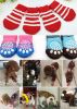 [Pink Heart] 8 Pcs Lovely Knit Dog Socks Cat Socks Pet Knitted Socks Indoor Wear