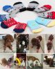 [Gray] 8 Pcs Lovely Knit Dog Socks Cat Socks Pet Knitted Socks Indoor Wear