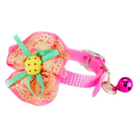 Sunflower Decorated with Little Bell Collar for Cat PINK(Fit 17~28cm Neck)