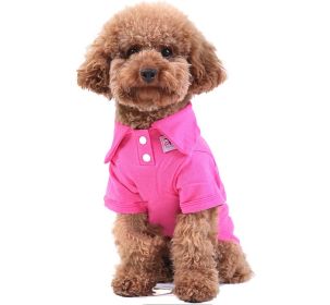 Comfy Cotton Dog's Polo Shirt Pet Clothing Puppy Clothes Pet Apparel(Fushcia,SM)