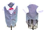 [Red Bow Tie] Dog's striped Shirt Pet Clothing Puppy Clothes Pet Apparel (MM)