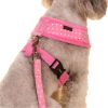 Vest Leashes - Dog Harness Leash--??L Size: Bust 46cm??Pink Dot 1