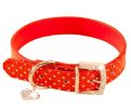 Rhinestone Pet Collars - Dog Leashes - Pet Supplies --Red White Point