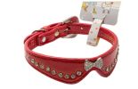 Fashionable Rhinestone Decorated Adjustable Dog Collar Red(Fit 21~26cm neck)
