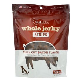 Fruitables Dog Treats - Whole Jerky - Bacon - Case of 8 - 5 oz
