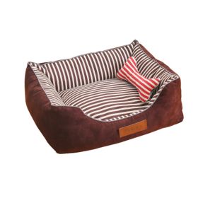 Pet Bolster Bed (Design: Brown)