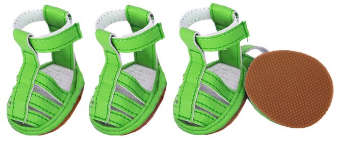 Buckle-Supportive Pvc Waterproof Pet Sandals Shoes - Set Of 4 (size: small)