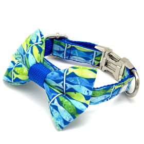 Dog Collar & Bow Tie Set (Design: Blue Neon)