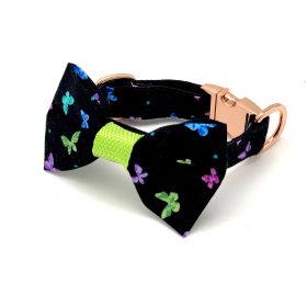 Dog Collar & Bow Tie Set (Design: Butterflies)